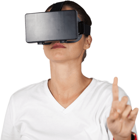 Transparent Background Woman Using Virtual Reality Headset - Download Free Stock Videos Pikwizard.com