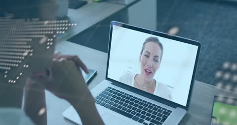 Virtual Meeting with Data Visualization in Global Business