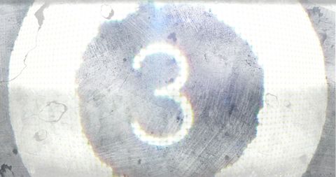 Vintage Film Countdown Featuring Number Three