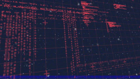 Data Processing Over Grid Network on Blue Background