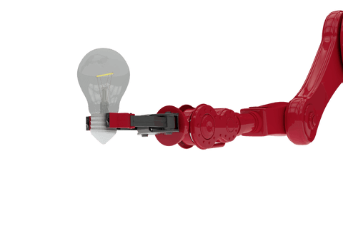 Transparent Robotic Arm Holding Light Bulb - Download Free Stock Videos Pikwizard.com