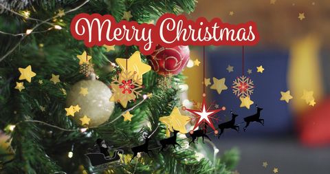 Christmas Tree with Greeting and Holiday Decor - Download Free Stock Images Pikwizard.com