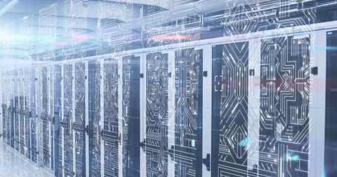 futuristic data center with digital circuits hologram - Download Free Stock Images Pikwizard.com