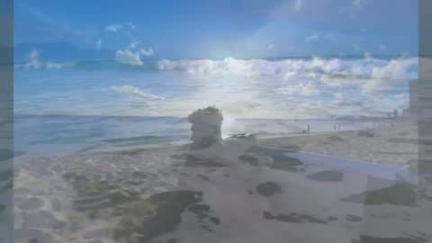 Beachfront Serenity: Relaxing by Ocean Waves on Sunny Day