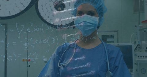 Surgeon with Overlaid Medical Formulas and Holographic Brain - Download Free Stock Images Pikwizard.com