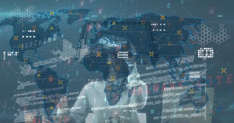 Virtual Reality Merging with Global Data Network Visualization - Download Free Stock Images Pikwizard.com