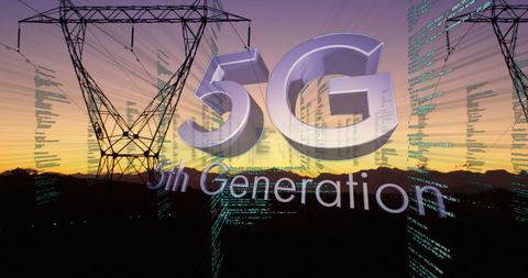 Conceptual image depicting the evolving communication landscape with the integration of 5G technology. Ideal for illustrating advancements in telecommunications, the impact of 5G on digital transformation, or education materials on internet infrastructure developments.