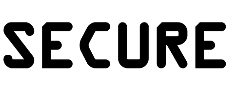 Transparent illustration of black secure information text