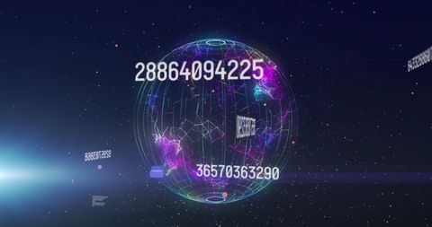 Digital Data Sphere with Connections and Numbers on Dark Background - Download Free Stock Images Pikwizard.com