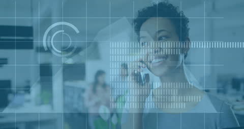 Innovative Businesswoman Engaging in Data Processing Office Technology