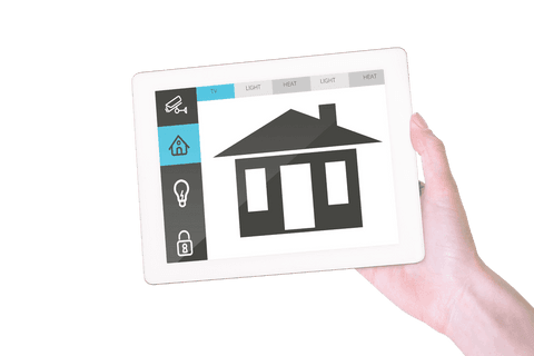 transparent tablet displaying automated home control interface - Download Free Stock Videos Pikwizard.com