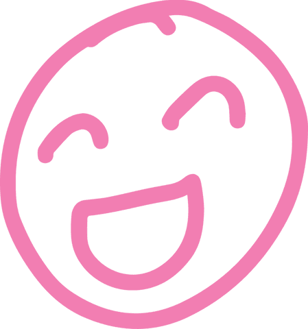 Neon Pink Smiling Face Emoticon Transparent Background