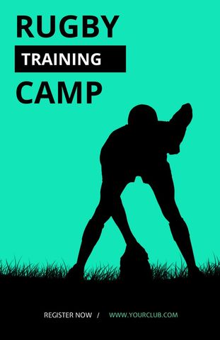 rugby player silhouette promoting physical training camp - Download Free Stock Templates Pikwizard.com