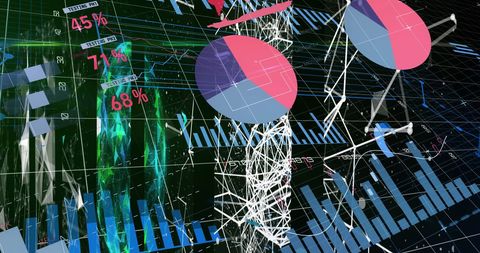 Abstract Digital Data Analytics Concept with Graphs and Charts