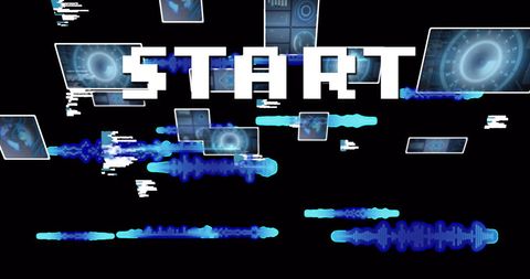 Digital START Concept with Blue Tech Screens - Download Free Stock Images Pikwizard.com
