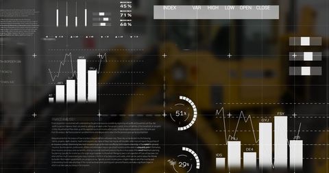 Virtual Financial Analysis Overlay on Corporate Background - Download Free Stock Images Pikwizard.com
