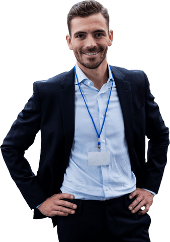 transparent smiling businessman standing with confidence - Download Free Stock Videos Pikwizard.com