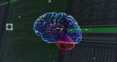 digital brain analysis overlapping computer interfaces - Download Free Stock Images Pikwizard.com