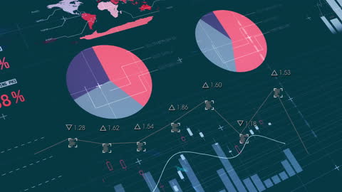 Digital Data Processing with Graphs and Charts Animation