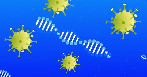 COVID-19 Cells and DNA Strand Interaction Animation