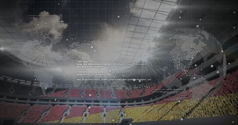 Innovative technology overlay at spacious sports stadium