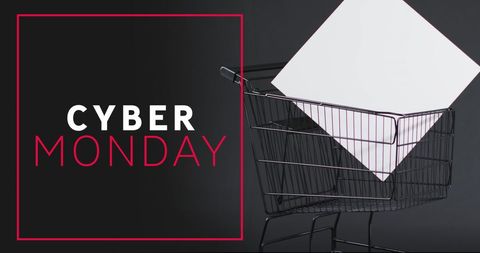 Cyber Monday Shopping Concept with Trolley - Download Free Stock Images Pikwizard.com