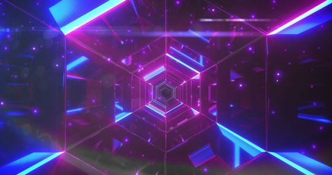 Futuristic Neon Tunnels with Glowing Purple and Blue Lights - Download Free Stock Images Pikwizard.com