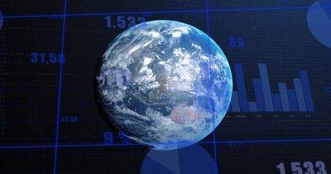 Digital Globe with Financial Graphs and Global Data - Download Free Stock Images Pikwizard.com