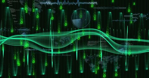 Abstract Binary Code with Digital Wave Patterns - Download Free Stock Images Pikwizard.com