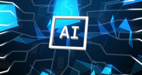 Futuristic AI Digital Interface and Data Movement Concept