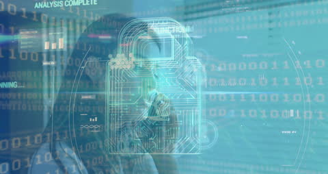 Digital Data Protection with Futuristic Technology Overlay