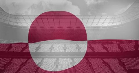 Waving Flag of Greenland Over Modern Sports Stadium - Download Free Stock Images Pikwizard.com