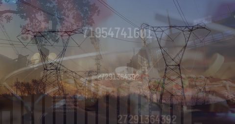 Digital Data Interface Overlaying Urban Landscape