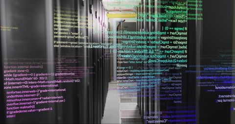 Data Processing Overlay Blending with High-Tech Server Room - Download Free Stock Images Pikwizard.com