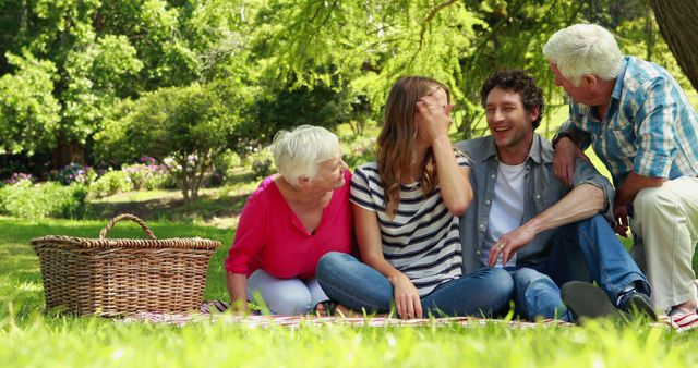 Happy Multigenerational Family Enjoying Picnic Outdoors - Download Free Stock Images Pikwizard.com