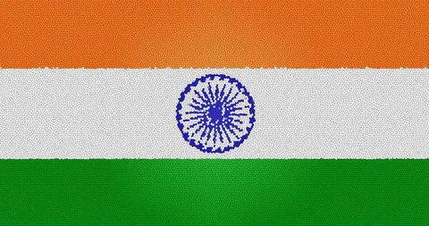 Indian Flag Composed of COVID-19 Cell Structures