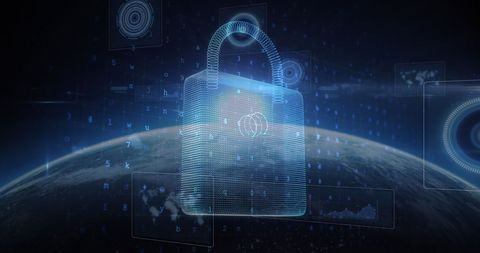 digital padlock symbolizing global online security - Download Free Stock Images Pikwizard.com
