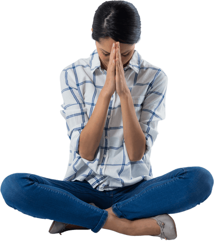 serene young woman praying with eyes closed transparent background - Download Free Stock Videos Pikwizard.com