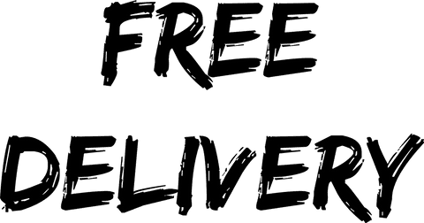 Free delivery text on transparent background for digital overlay