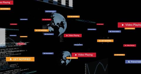 Visualizing Global Network Activity with Floating Notification Badges and Analytics