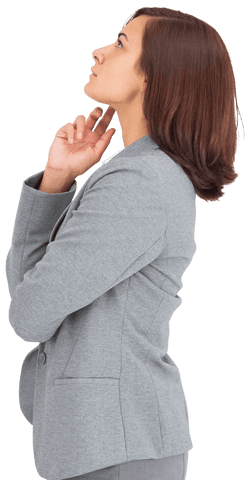 Transparent Businesswoman Strategizing for Success