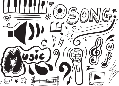 creative music doodles on transparent background - Download Free Stock Videos Pikwizard.com