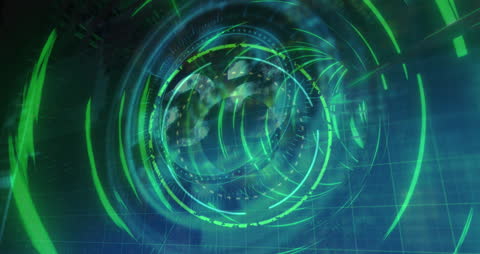 Futuristic Digital Scanning Interface with Global Map