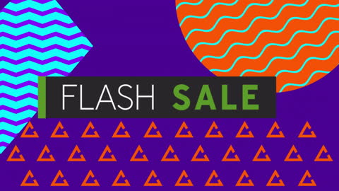 Flash Sale Advertisement with Vibrant Geometric Patterns