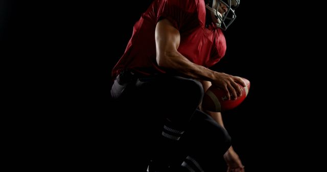 Dynamic American Football Player in Action on Black Background - Download Free Stock Images Pikwizard.com