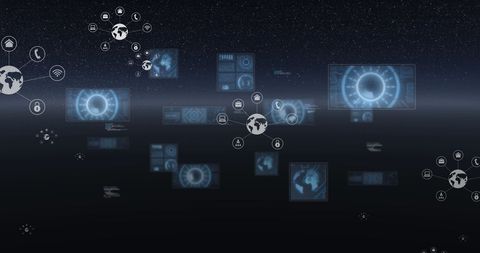 Digital Interface Futurescape with Data Processing - Download Free Stock Images Pikwizard.com