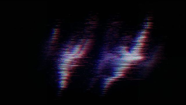 Futuristic Glitch Pattern in Digital Void with Multicolor Artifacts