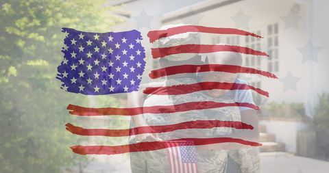 Patriotic Overlay of African American Soldier with United States Flag - Download Free Stock Images Pikwizard.com
