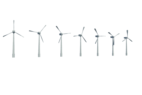 row of windmills illustration on transparent background - Download Free Stock Videos Pikwizard.com