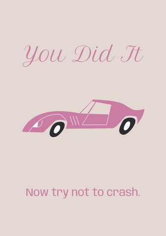 Pink Car Illustration with Motivational Text for Achievement - Download Free Stock Templates Pikwizard.com
